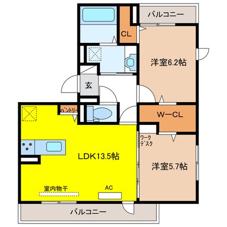 ローザセレスト　Ⅱの物件間取画像